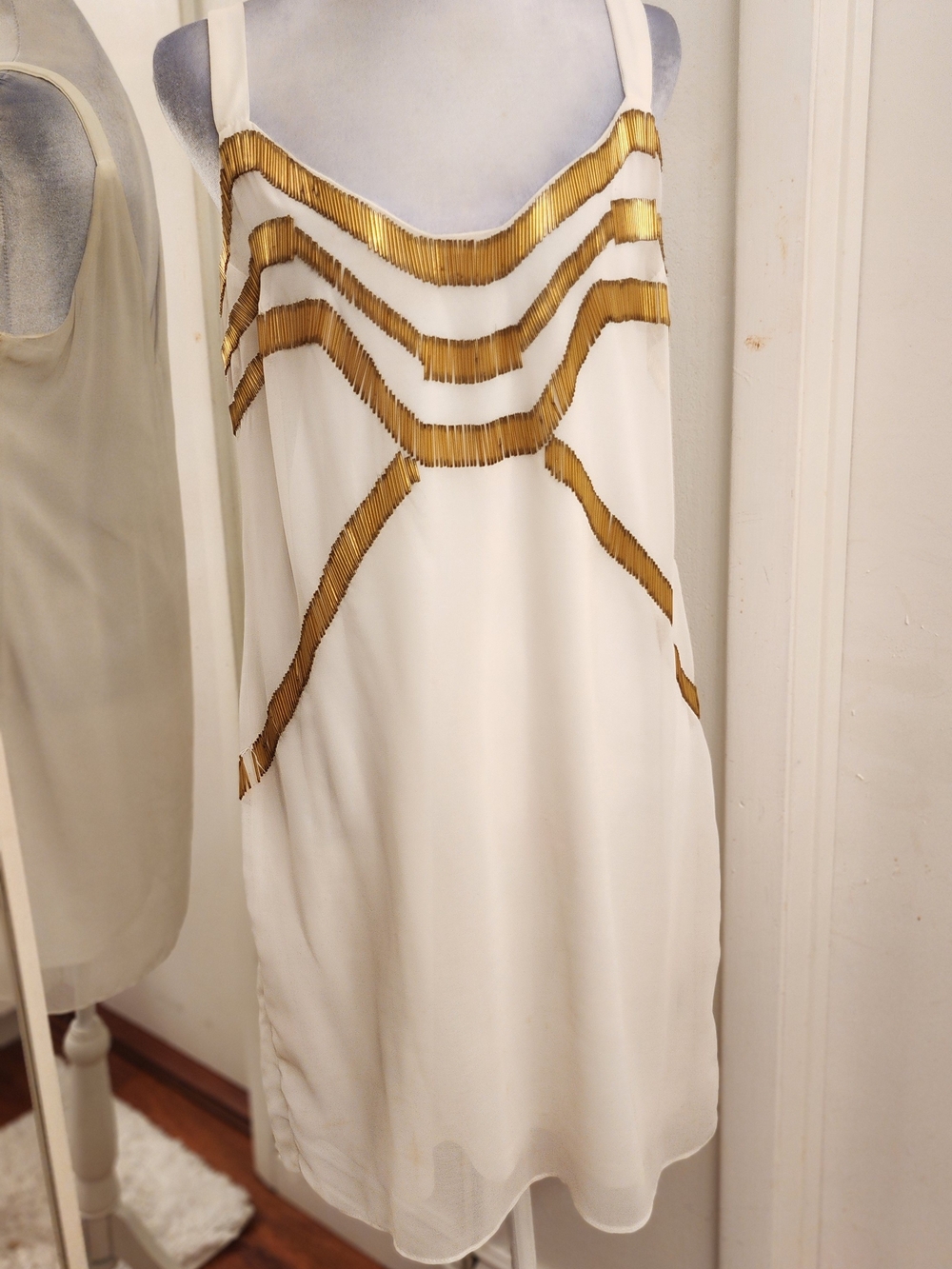 Ark & Co White Dress with Black Logo Tag